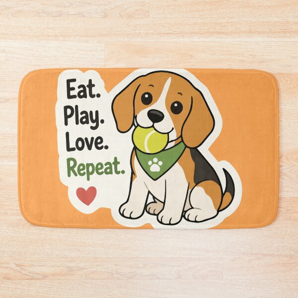 Item preview, Beagle Sticker Cute – Eat Play Love Repeat Funny Dog Sticker designed and sold by Olivra.