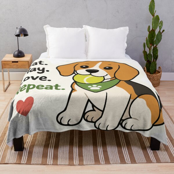 Item preview, Beagle Sticker Cute – Eat Play Love Repeat Funny Dog Sticker designed and sold by Olivra.