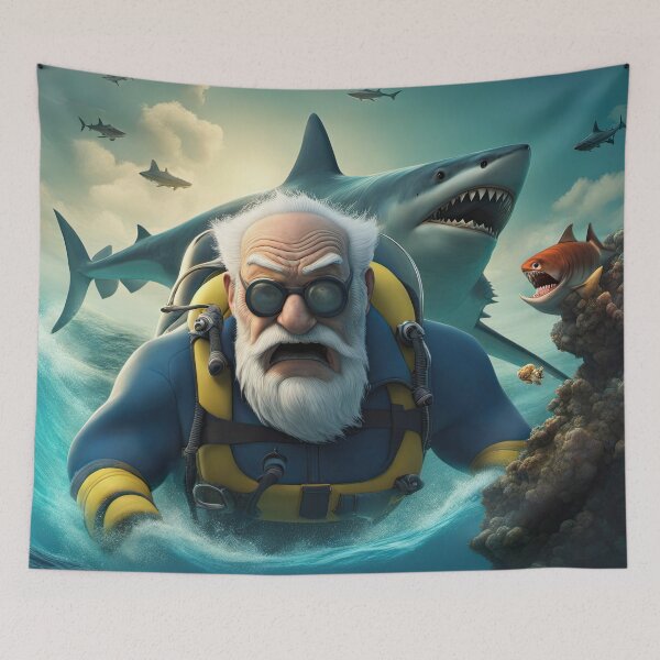 Item preview, Old Man scuba diving designed and sold by Colin Bentham.