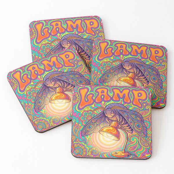 Item preview, Psychedelic 60s Poster Moth and Glowing Lamp Meme designed and sold by ryanguas.