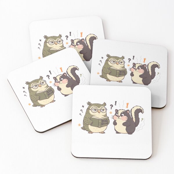 Item preview, Owl And Skunk Reading Pocket Creatures Cute Animal designed and sold by Panom Suavichien.