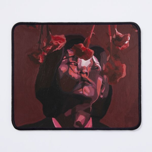 Item preview, Portrait of an Asian woman under red flowers designed and sold by pencilIDK.