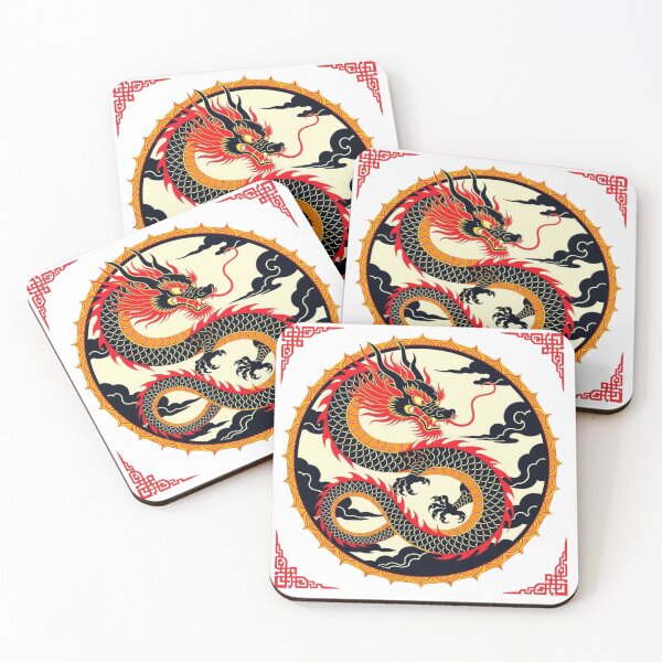 Item preview, Zhulong Dragon – Chinese Mythology Red & Gold designed and sold by Black Infinite Worlds.