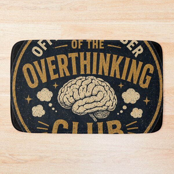 Item preview, Official Member of the Overthinking Club – Vintage Badge Design | Anxiety Humor Gift designed and sold by irfanshikh.
