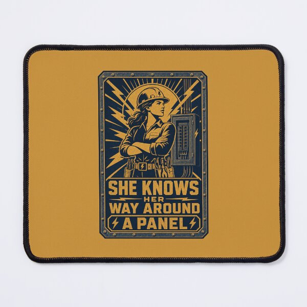Item preview, She Knows Her Way Around a Panel | Female Electrician Shirt | Women in Trades designed and sold by KAYJAY DESIGNS.
