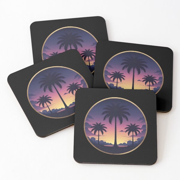 Item preview, Retro 80s Synthwave Sunset Palm Trees Night designed and sold by TheErsinCo.