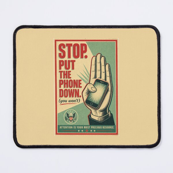 Item preview, Put The Phone Down Vintage Poster | Anti Social Media Humor Design designed and sold by KAYJAY DESIGNS.