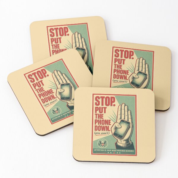 Item preview, Put The Phone Down Vintage Poster | Anti Social Media Humor Design designed and sold by KAYJAY DESIGNS.