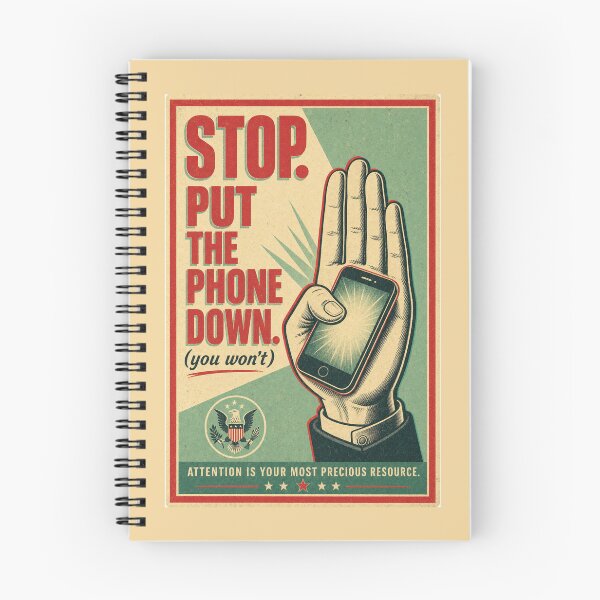Item preview, Put The Phone Down Vintage Poster | Anti Social Media Humor Design designed and sold by KAYJAY DESIGNS.