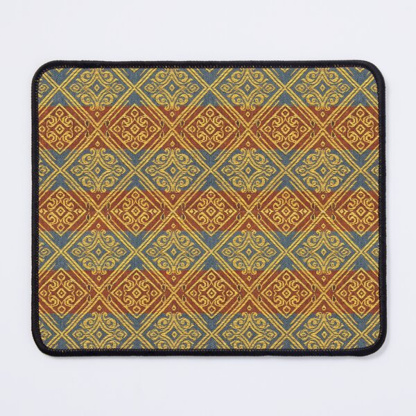 Item preview, Traditional Thai Isan Khit Geometric Pattern - Gold & Terracotta designed and sold by warayut.