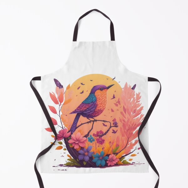 Item preview, Colorful bird amidst blossoms – Magical nature illustration | Boho wall art | Spring decor | Digital art print designed and sold by CoolContent Factory.