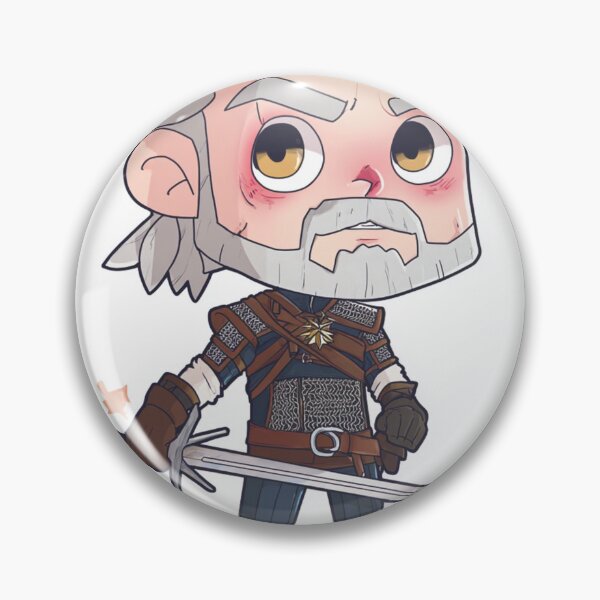 Item preview, Chibi Geralt of Rivia – Cute White Wolf Fan Art designed and sold by MyChibiArts.