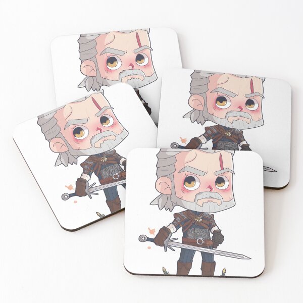 Item preview, Chibi Geralt of Rivia – Cute White Wolf Fan Art designed and sold by MyChibiArts.