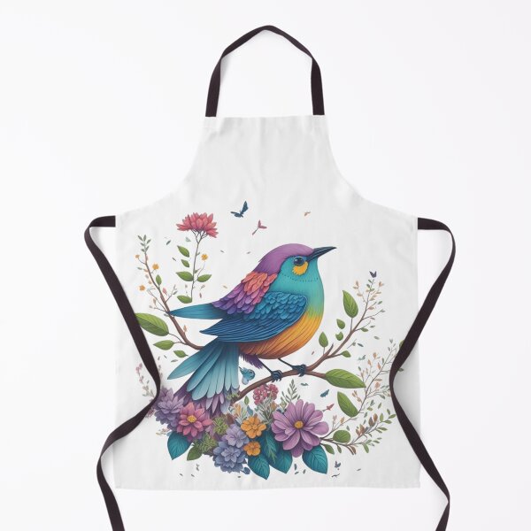 Item preview, Colorful bird on a flowering branch – Magical watercolor illustration | Floral art, fantasy animal motif, wall decor, printable art designed and sold by CoolContent Factory.