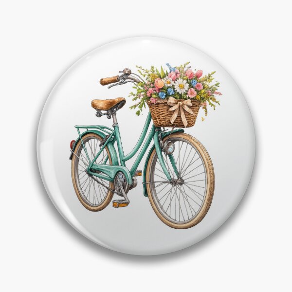 Item preview, Spring Ride – Vintage Bicycle with Flower Basket | Detailed T-Shirt Design designed and sold by CoolContent Factory.