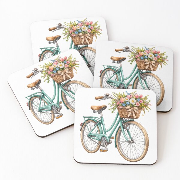 Item preview, Spring Ride – Vintage Bicycle with Flower Basket | Detailed T-Shirt Design designed and sold by CoolContent Factory.