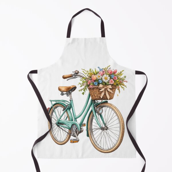 Item preview, Spring Ride – Vintage Bicycle with Flower Basket | Detailed T-Shirt Design designed and sold by CoolContent Factory.