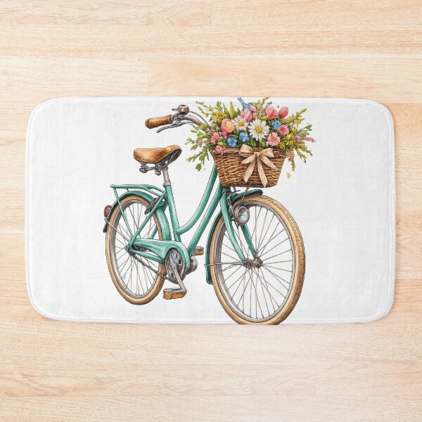 Item preview, Spring Ride – Vintage Bicycle with Flower Basket | Detailed T-Shirt Design designed and sold by CoolContent Factory.
