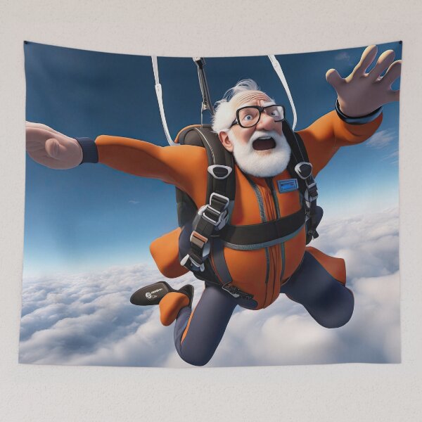 Item preview, Old Man skydiving designed and sold by Colin Bentham.