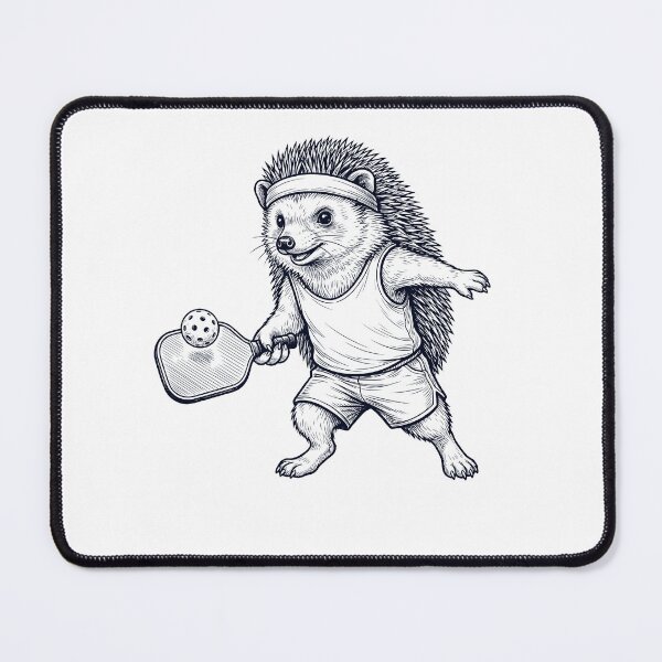 Item preview, Vintage Hedgehog Playing Pickleball Player Animal Lover designed and sold by DoodleTortle.