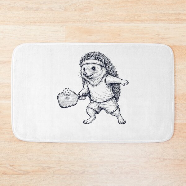 Item preview, Vintage Hedgehog Playing Pickleball Player Animal Lover designed and sold by DoodleTortle.