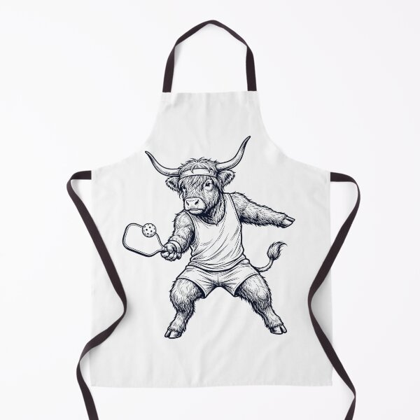 Item preview, Vintage Highland Cow Playing Pickleball Player Animal Lover designed and sold by DoodleTortle.