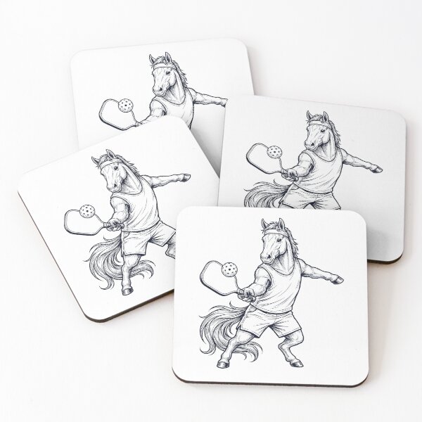 Item preview, Vintage Horse Playing Pickleball Player Animal Lover designed and sold by DoodleTortle.
