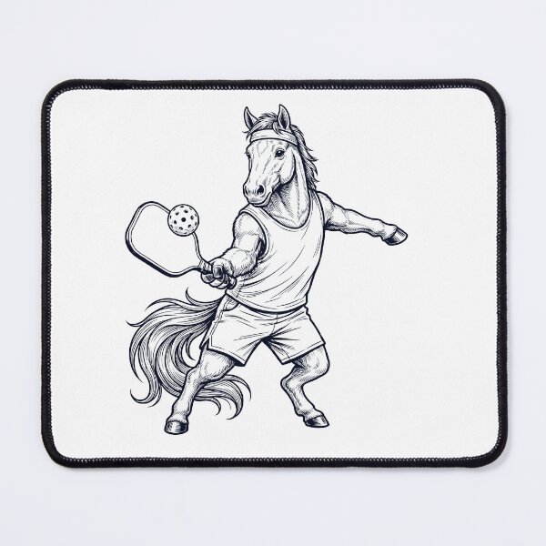 Item preview, Vintage Horse Playing Pickleball Player Animal Lover designed and sold by DoodleTortle.