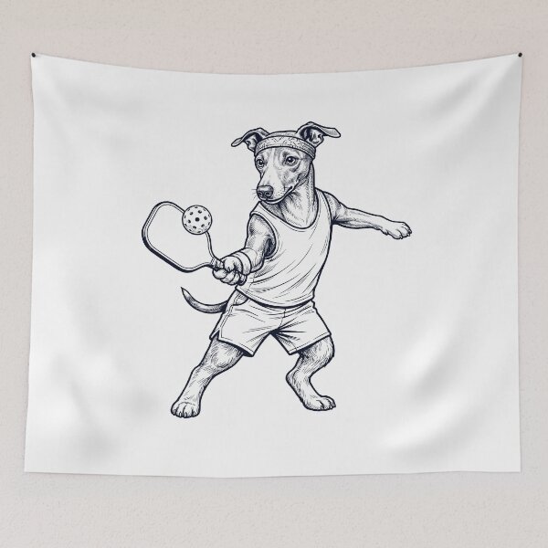 Item preview, Vintage Italian Greyhound Playing Pickleball Player Dog Lover designed and sold by DoodleTortle.