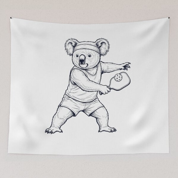 Item preview, Vintage Koala Playing Pickleball Player Animal Lover designed and sold by DoodleTortle.