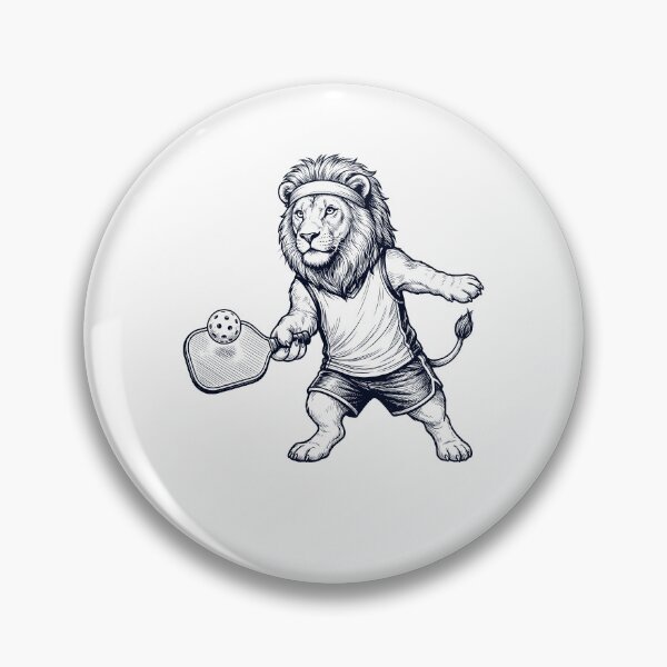 Item preview, Vintage Lion Playing Pickleball Player Animal Lover designed and sold by DoodleTortle.