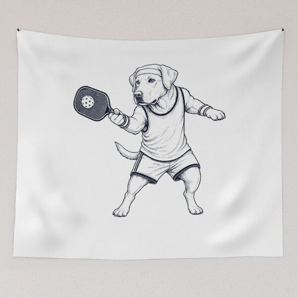 Item preview, Vintage Labrador Retriever Playing Pickleball Player Dog Lover designed and sold by DoodleTortle.