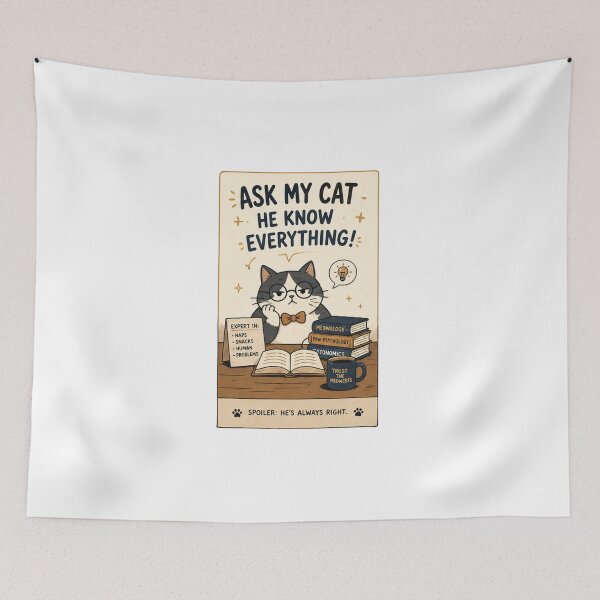 Item preview, ask my cat, he know everything! designed and sold by Mystic & Celestial Art.