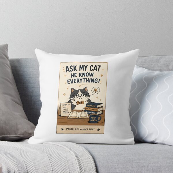 Item preview, ask my cat, he know everything! designed and sold by bandarartisan.