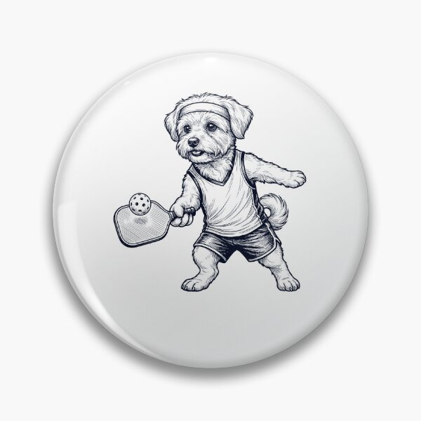 Item preview, Vintage Maltese Playing Pickleball Player Dog Lover designed and sold by DoodleTortle.
