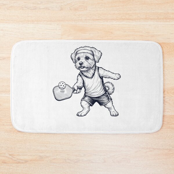 Item preview, Vintage Maltese Playing Pickleball Player Dog Lover designed and sold by DoodleTortle.