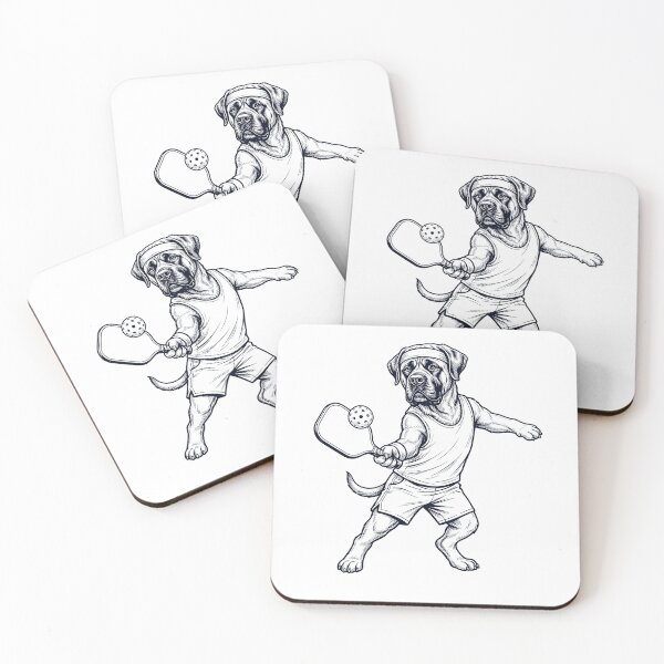 Item preview, Vintage Mastiff Playing Pickleball Player Dog Lover designed and sold by DoodleTortle.