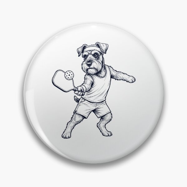 Item preview, Vintage Miniature Schnauzer Playing Pickleball Player Dog Lover designed and sold by DoodleTortle.