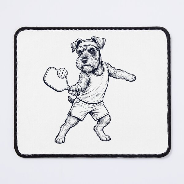 Item preview, Vintage Miniature Schnauzer Playing Pickleball Player Dog Lover designed and sold by DoodleTortle.