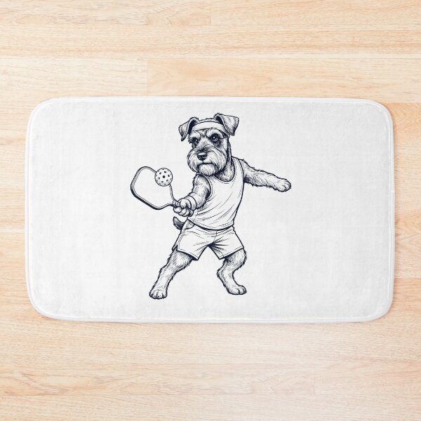 Item preview, Vintage Miniature Schnauzer Playing Pickleball Player Dog Lover designed and sold by DoodleTortle.