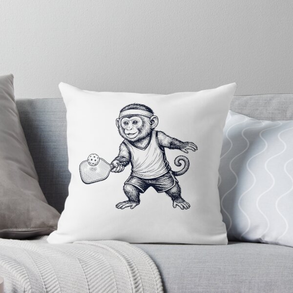 Item preview, Vintage Monkey Playing Pickleball Player Animal Lover designed and sold by DoodleTortle.