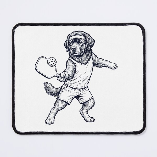 Item preview, Vintage Newfoundland Playing Pickleball Player Dog Lover designed and sold by DoodleTortle.