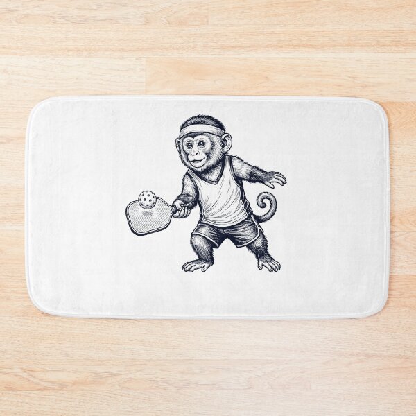 Item preview, Vintage Monkey Playing Pickleball Player Animal Lover designed and sold by DoodleTortle.
