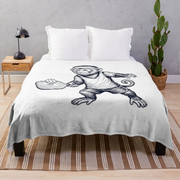 Item preview, Vintage Monkey Playing Pickleball Player Animal Lover designed and sold by DoodleTortle.