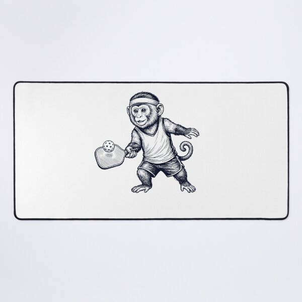 Item preview, Vintage Monkey Playing Pickleball Player Animal Lover designed and sold by DoodleTortle.