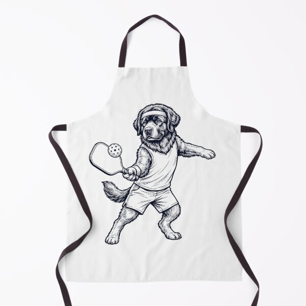 Item preview, Vintage Newfoundland Playing Pickleball Player Dog Lover designed and sold by DoodleTortle.