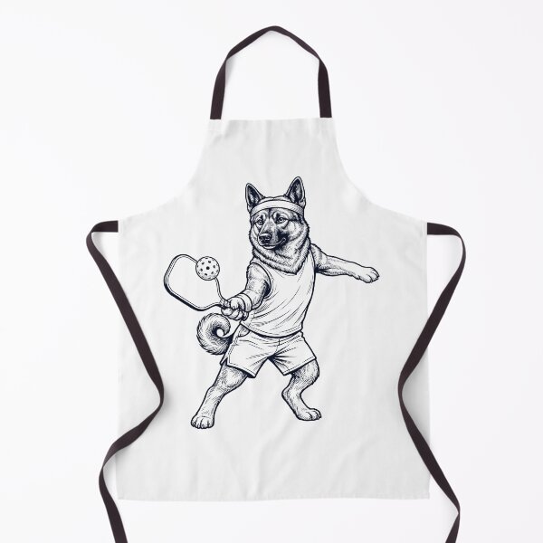 Item preview, Vintage Norwegian Elkhound Playing Pickleball Player Dog Lover designed and sold by DoodleTortle.