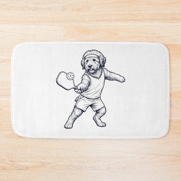 Item preview, Vintage Old English Sheepdog Playing Pickleball Player Dog Lover designed and sold by DoodleTortle.