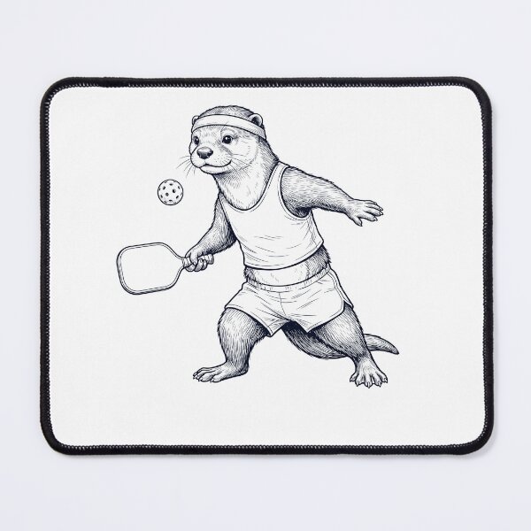 Item preview, Vintage Otter Playing Pickleball Player Animal Lover designed and sold by DoodleTortle.