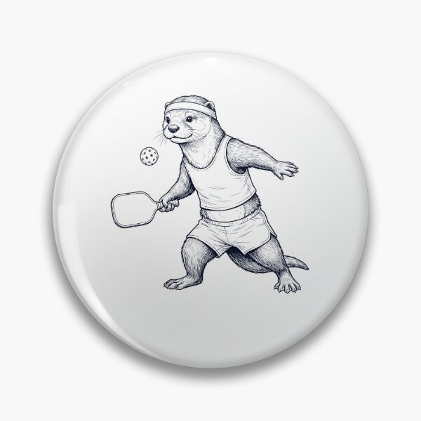 Item preview, Vintage Otter Playing Pickleball Player Animal Lover designed and sold by DoodleTortle.